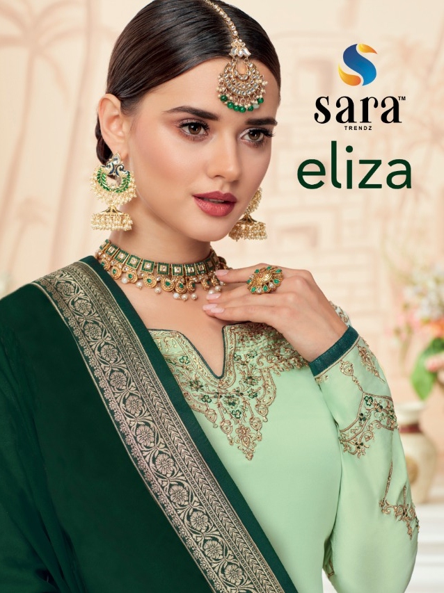 Sara Trendz Eliza Satin Georgette Heavy Dress Material Online Best Price