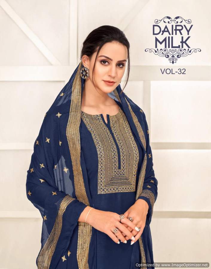 Angroop Dairy Milk 32 Chanderi Cotton Designer Dress Material