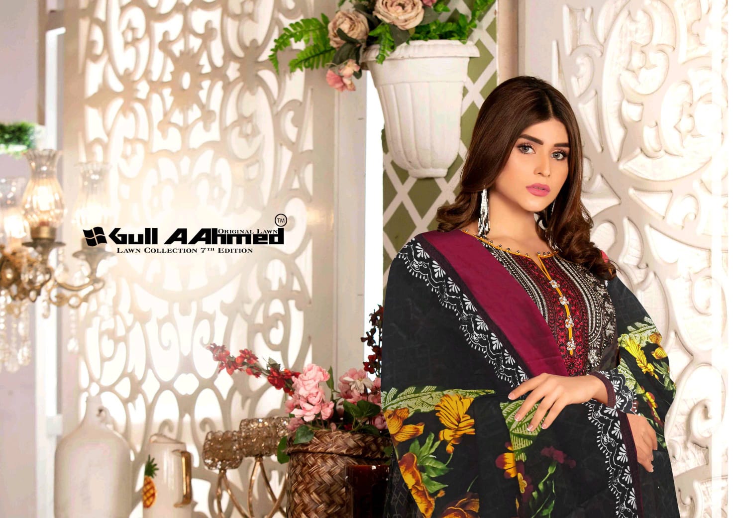 Gull Ahmed Vol 7 Pure Lawn Simple Wear Pakistani Suit Concept
