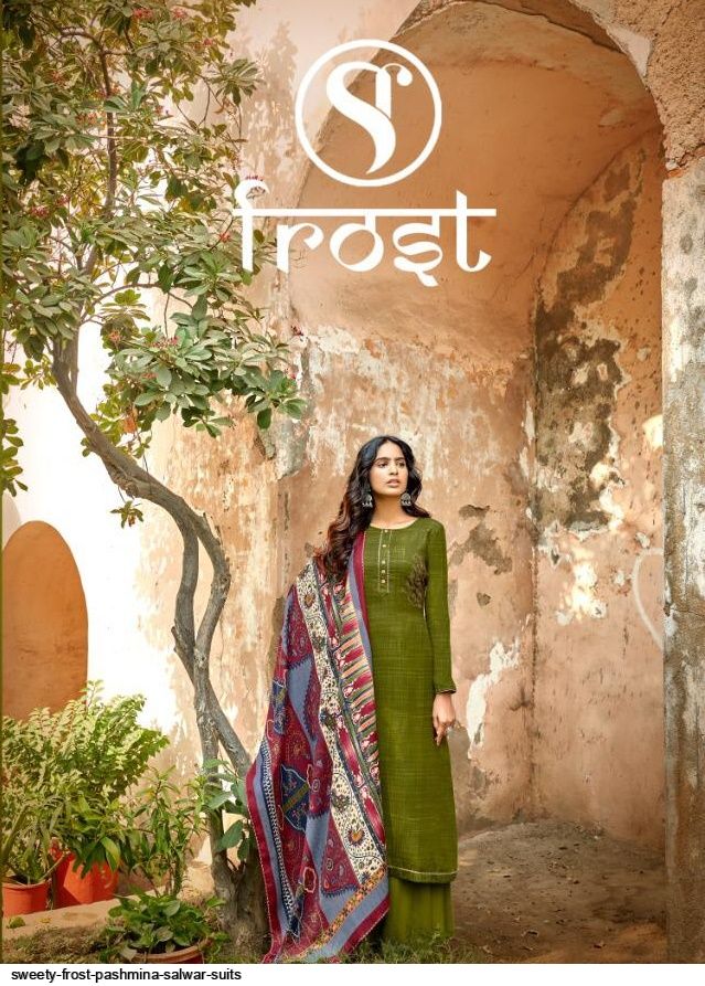 Sweety Fashion Presnets Frost Pashmina Dress Material Wholesale Rate In Surat