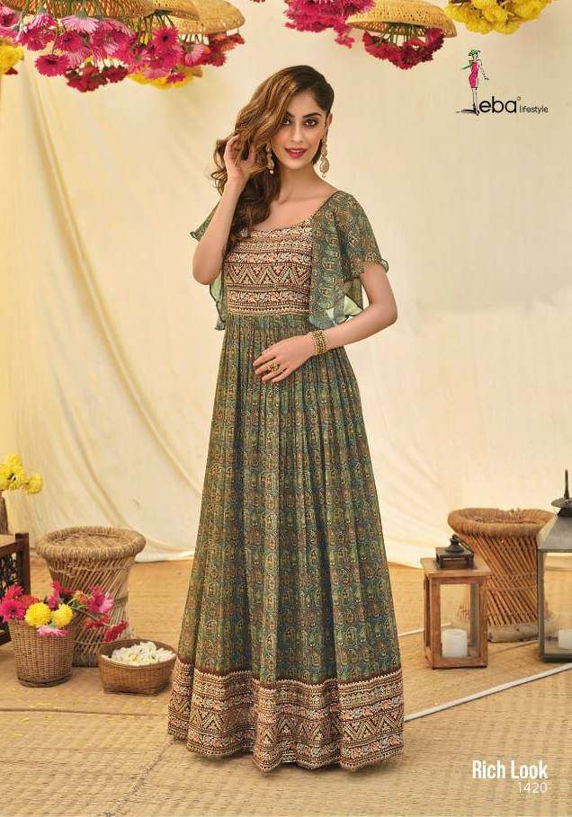 Eba Lifestyle Rich Look Georgette Ready Made Suits ( 3 Pcs Catalog ) WHOLESALE RATE IN SURAT - SAIDHARANX 