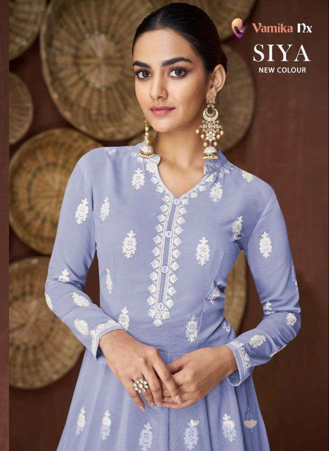 Vamika NX Siya Colour Gold Fancy Georgette Kurti Gown Catalog Wholesale Price In Surat - SaiDharaNx
