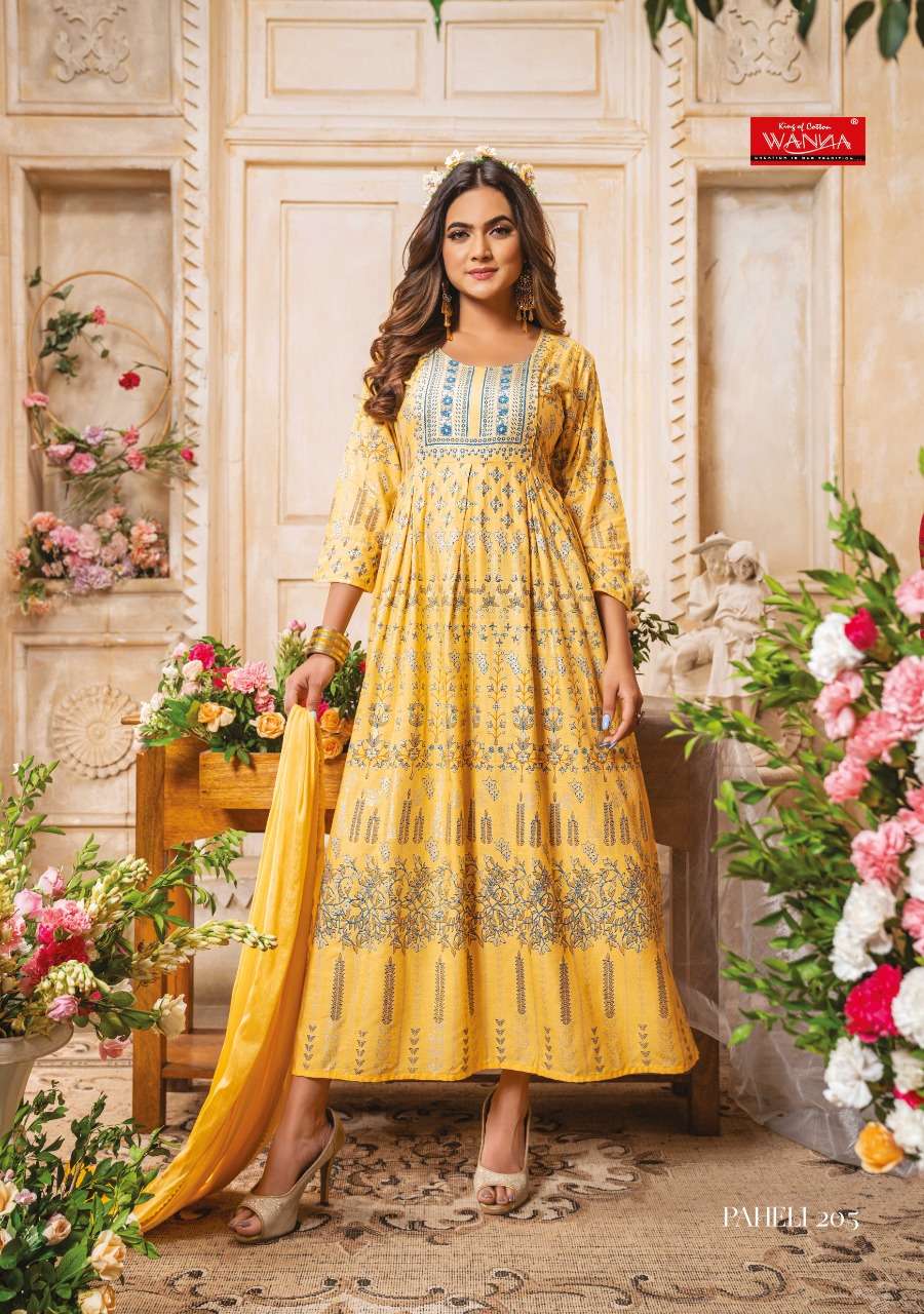 Wanna Paheli 2 Fancy Wear Anarkali Kurti With Dupatta Collection Wholesale Rate In Surat - SaiDharaNx 