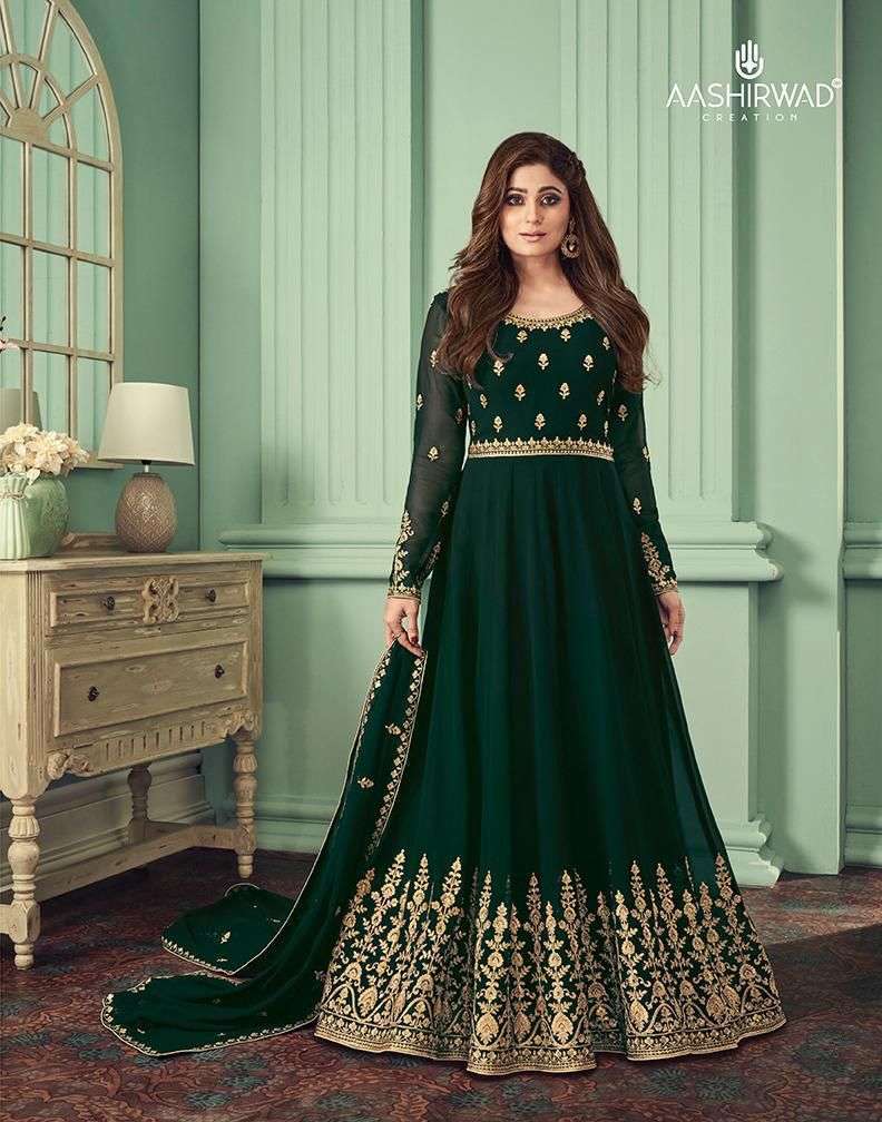 ALIZZA BY AASHIRWAD CREATION 8525 TO 8529 SERIES DESIGNER GEORGETTE DRESSES WHOLESALE RATE IN SURAT - SAIDHARANX 