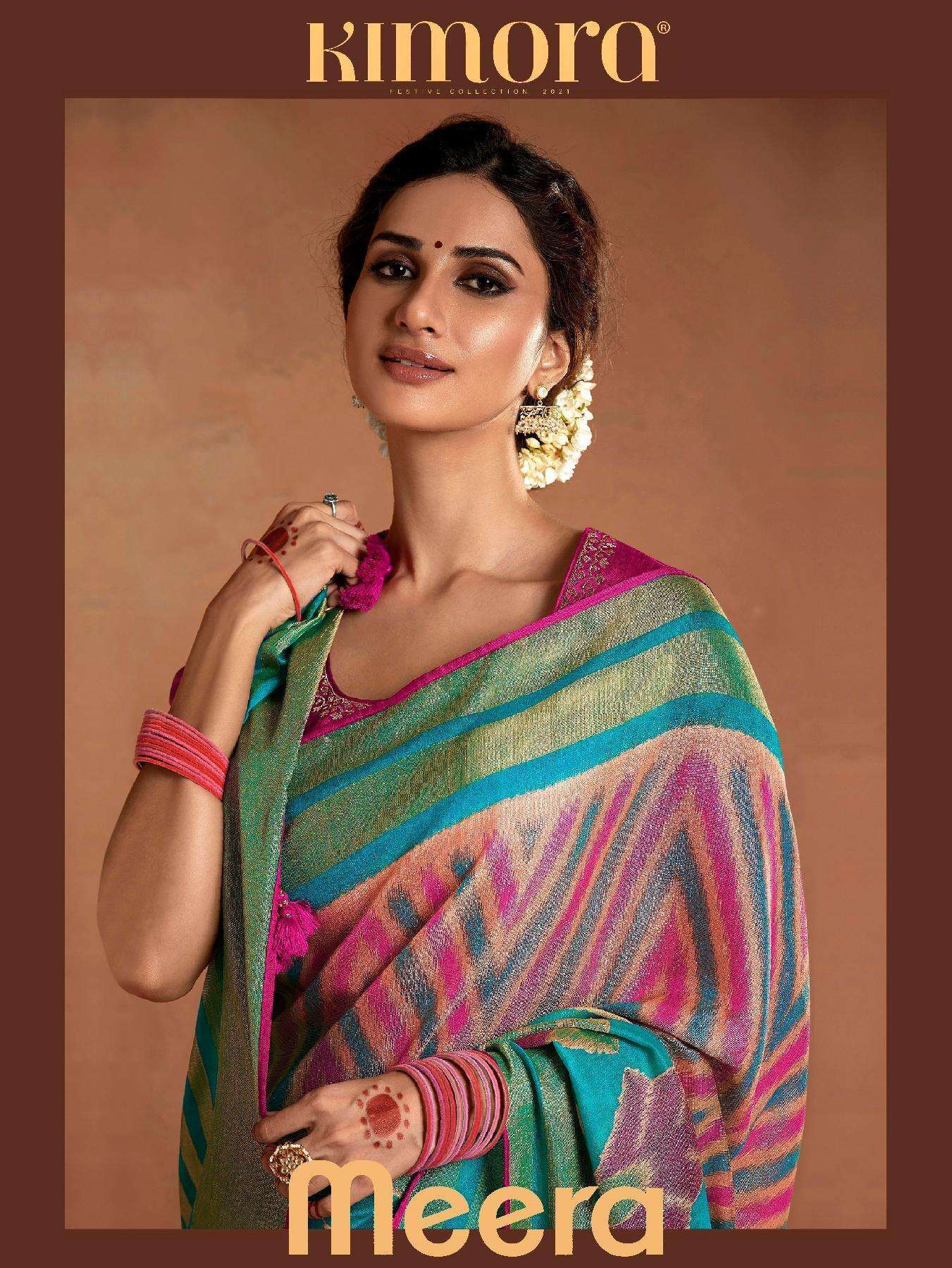 Kimora Presents Meera 15005-C Hit Colour Beautiful Designer Printed Sarees Wholesale Rate In Surat - Saidharanx 