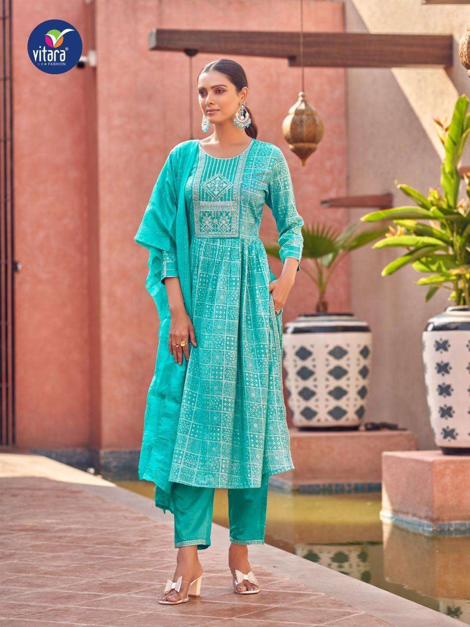 Sai Dhara Nx Naira By Vitara 1001 To 104 Series Beautiful Festive Suits Colorful Stylish Fancy Casual Wear & Ethnic Wear Heavy Rayon Dresses Wholesale Rate In Surat - SaiDharaNx 