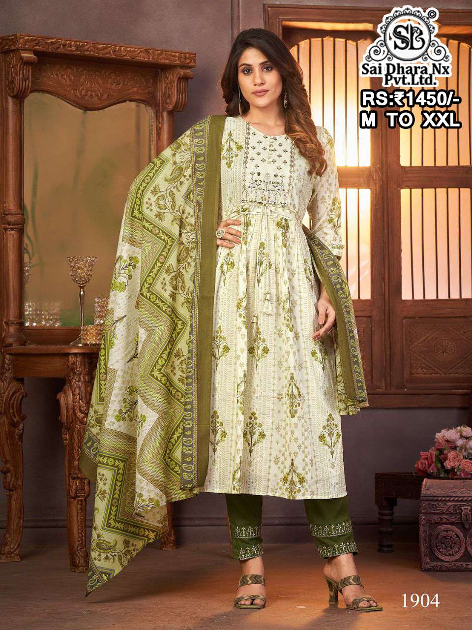 SAIDHARANX PRESENT D.NO 1904 READY TO WEAR DESIGNER 3 PIECE CONCEPT COMBO COLLECTION IN WHOLESALE RATE IN SURAT