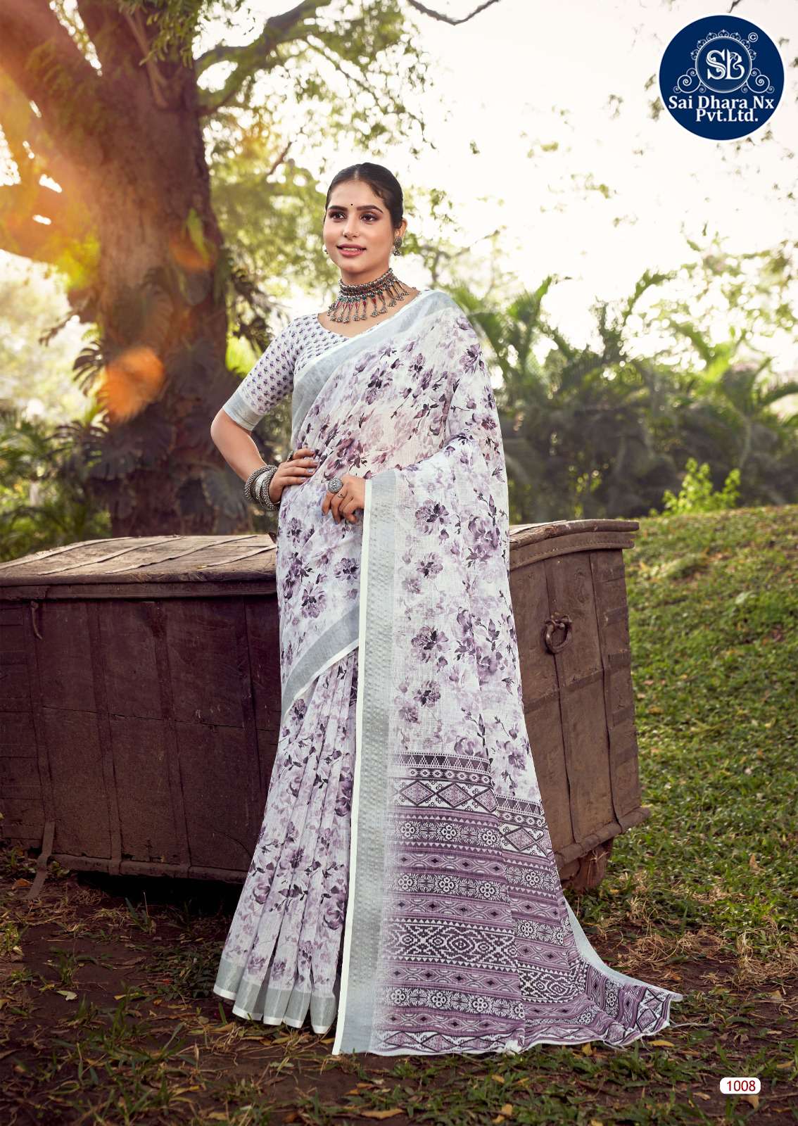 Buy plain and embroidered linen sarees online from Kankatala | Kankatala