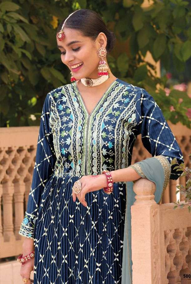 YOUR CHOICE PRESENTS HEERVA EXCLUSIVE DESIGNER SUIT WITH TOP BOTTON AND DUPATTA WHOLESALE SHOP IN SURAT - SaiDharaNx