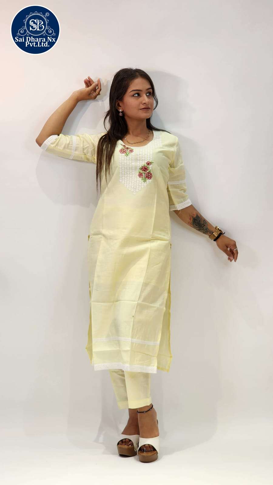 SAIDHARANX PRESENTS PURE MUSLIN FABRIC WITH EMBROIDERY WORK 2 PIECE COMBO WHOLESALE SHOP IN SURAT - SaiDharaNx