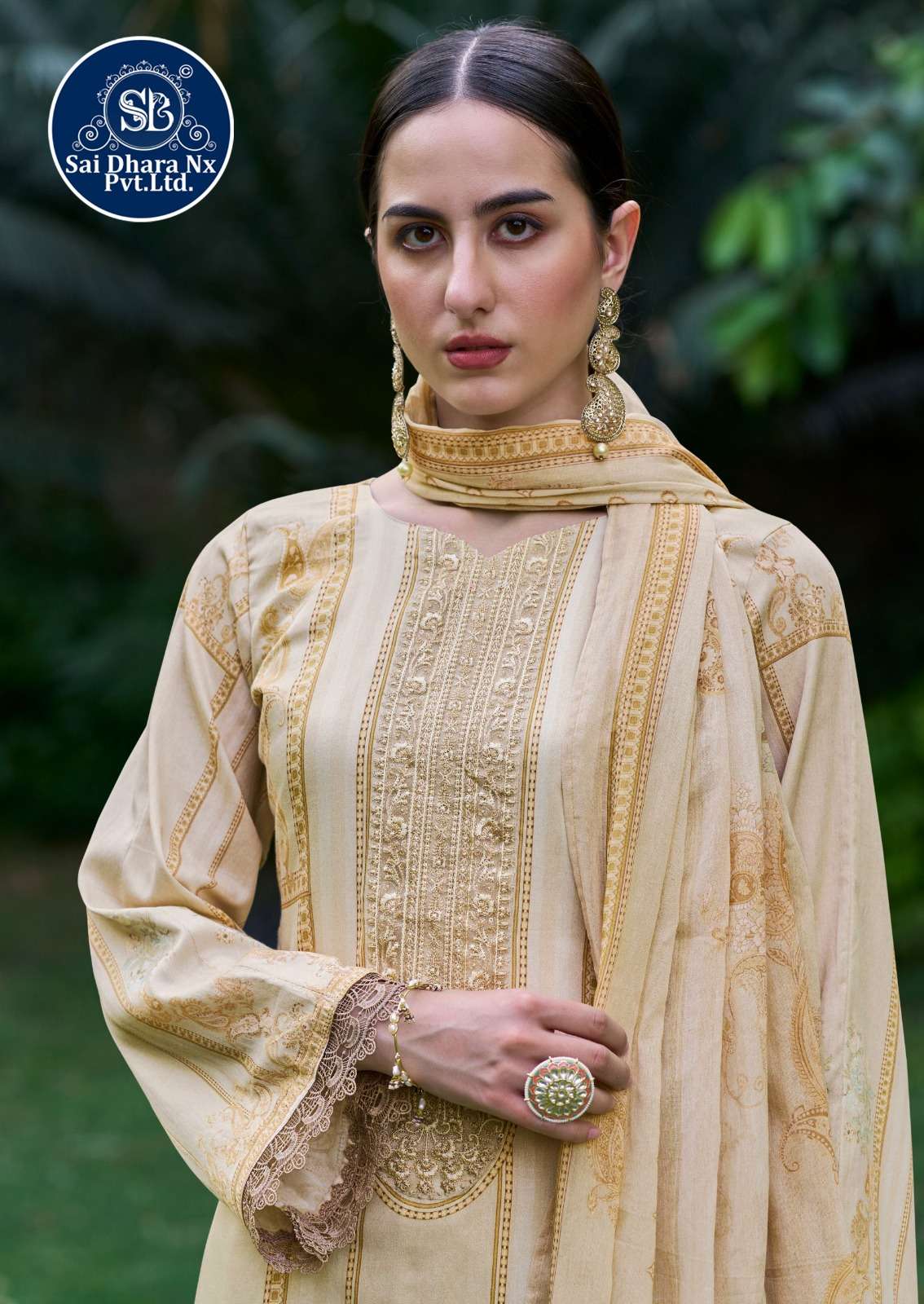 SAIDHARANX PRESENTS SWISS LAWN DIGITAL PRINTS WITH EMBROIDERY WORK PAKISTANI SUIT MATERIAL WHOLESALE SHOP IN SURAT - SaiDharaNx