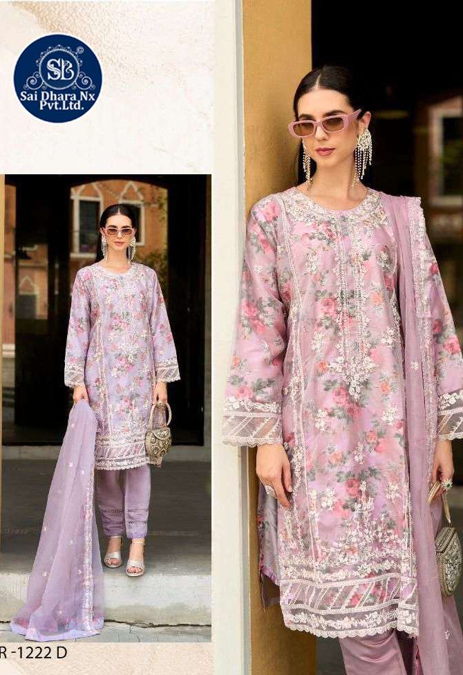 SHREE FABS PRESENTS ORGANZA FABRIC LATEST FLOWER PRINT EMBROIDERY WORK READYMADE 3 PIECE SUIT COLLECTION WHOLESALE SHOP IN SURAT - SaiDharaNx