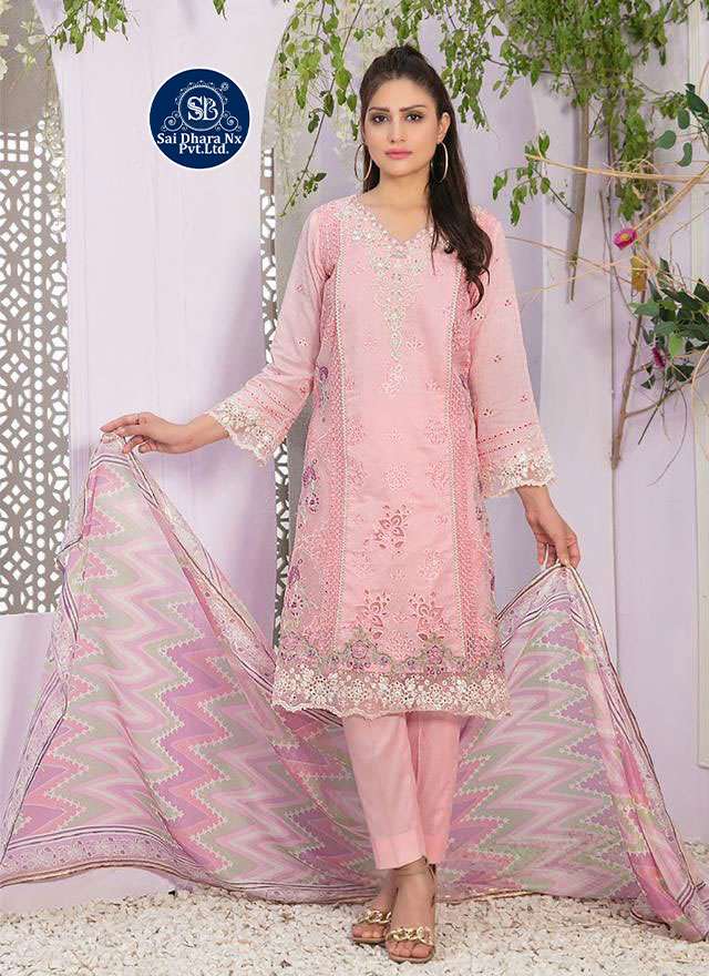 SHREE FABS PRESENTS PURE LAWN COTTON WITH HEAVY SELF EMBRODERY PAKISTANI 3 PIECE DRESS MATERIAL WHOLESALE SHOP IN SURAT - SaiDharaNx