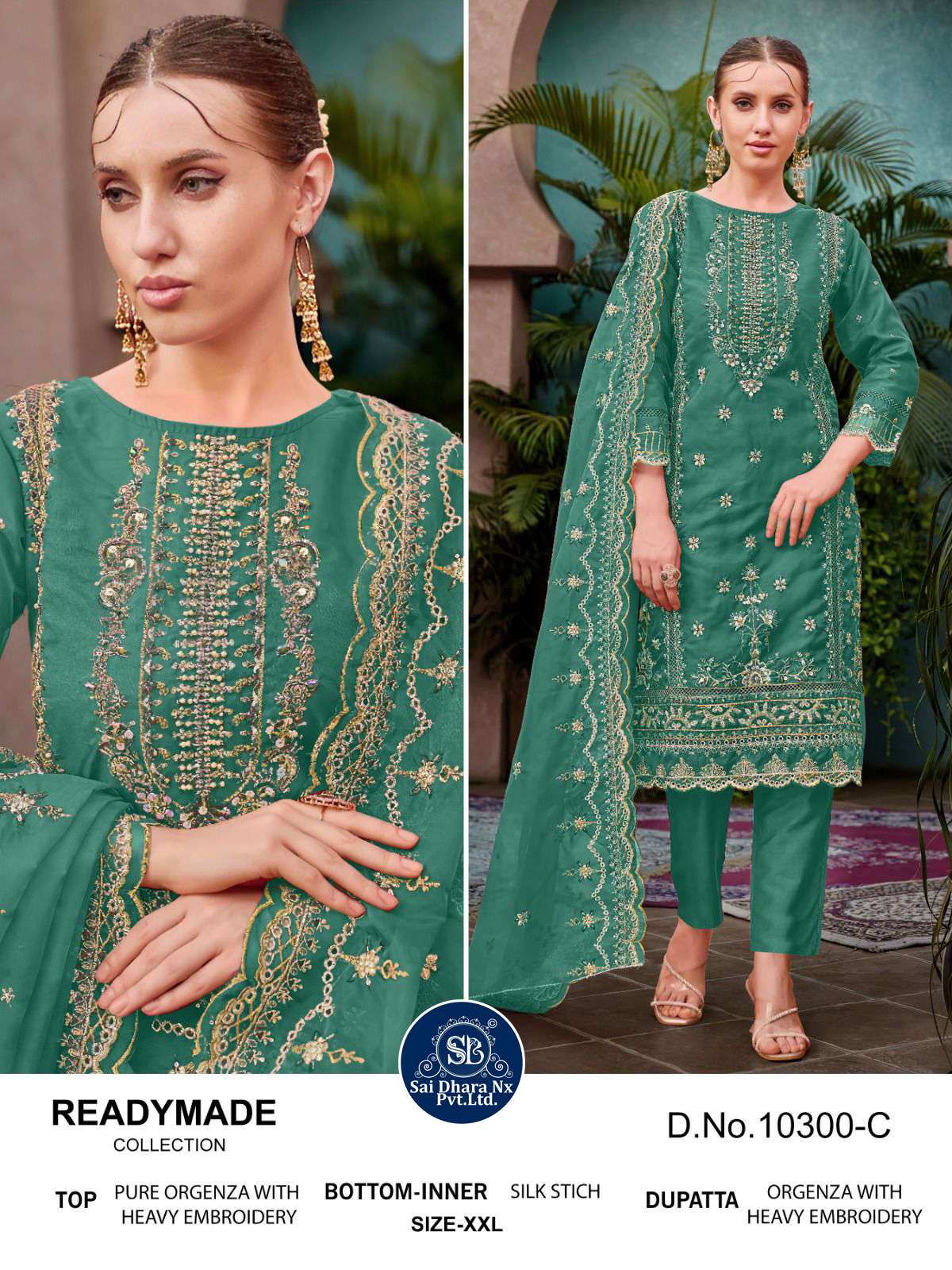 ZAHA PRESENTS ORGANZA WITH EMBROIDERY READYMADE 3 PAKISTANI PIECE SUIT WHOLESALE SHOP IN SURAT - SaiDharaNx