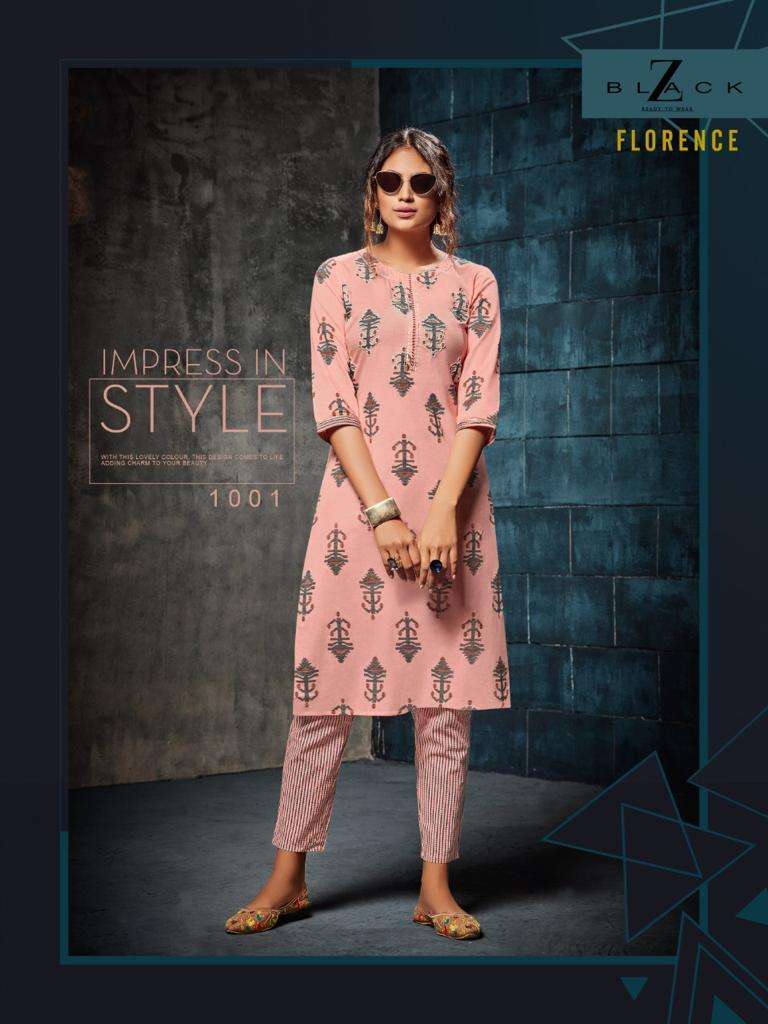 Z Black 1001 To 1006 Series Fancy Colorful Ethnic Wear Pure Cotton Printed Kurtis