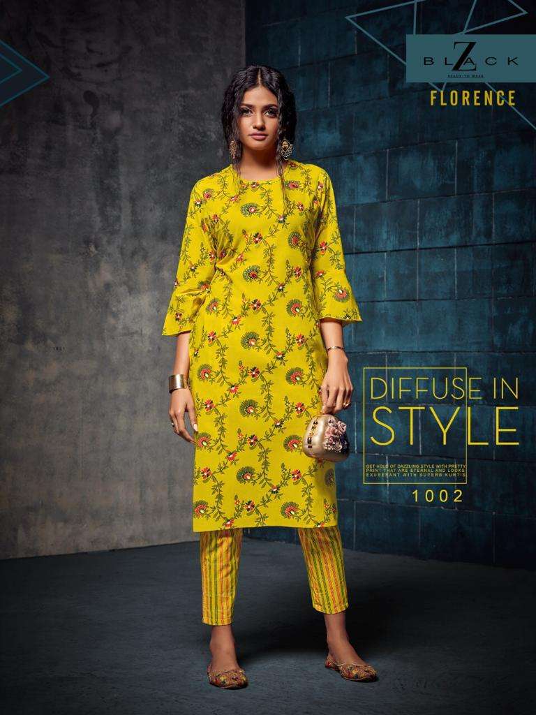Z Black 1001 To 1006 Series Fancy Colorful Ethnic Wear Pure Cotton Printed Kurtis