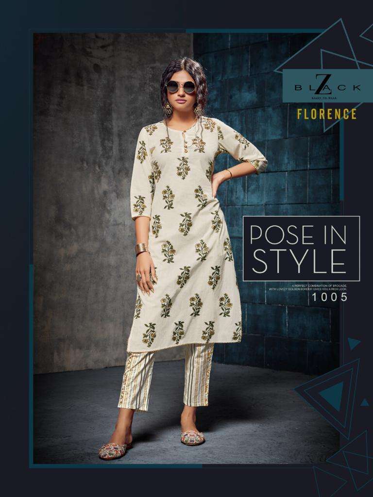 Z Black 1001 To 1006 Series Fancy Colorful Ethnic Wear Pure Cotton Printed Kurtis