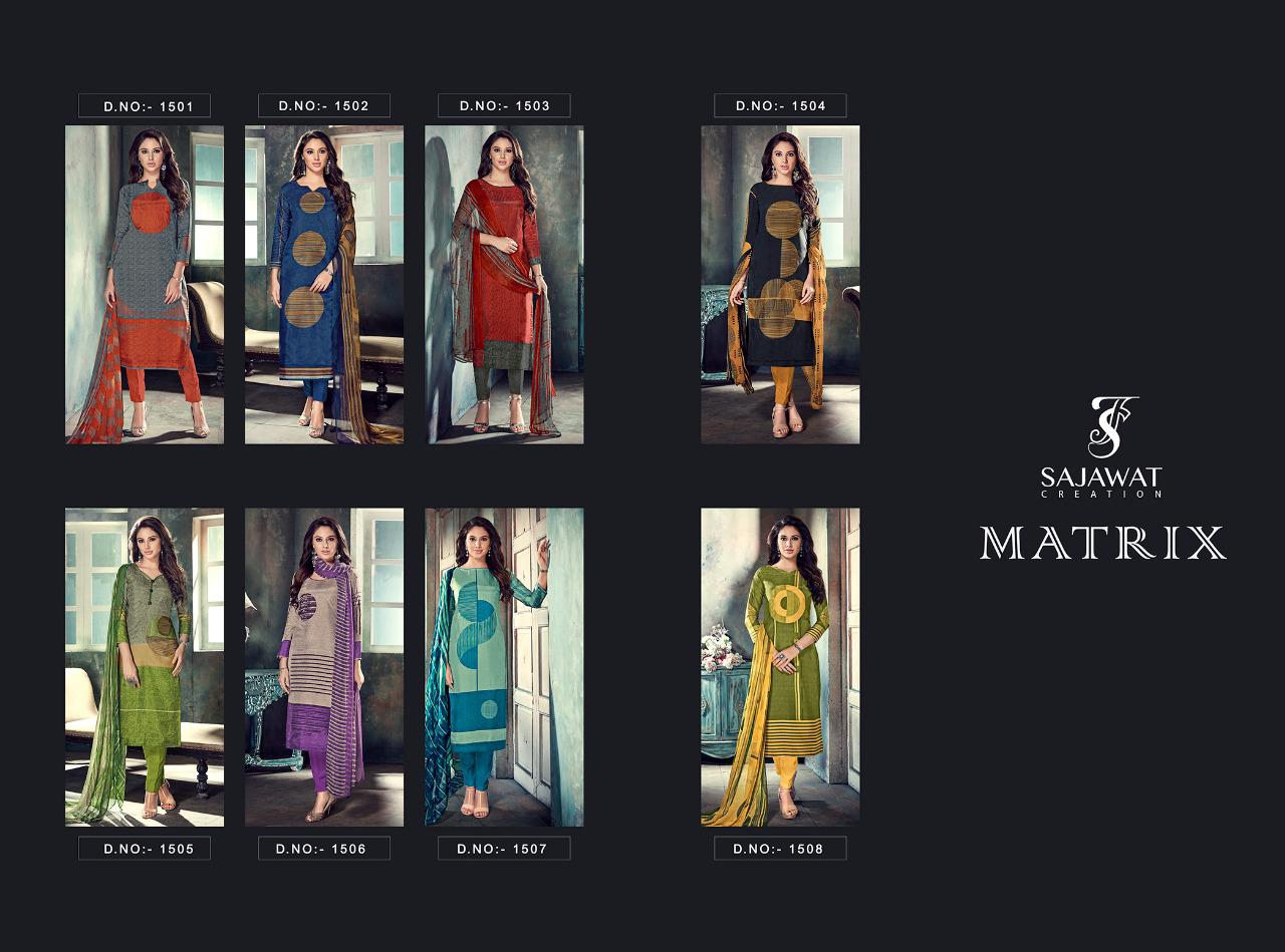 Metrix By Sajawat Series 1501 To 1508 Designer Suits Wholesale