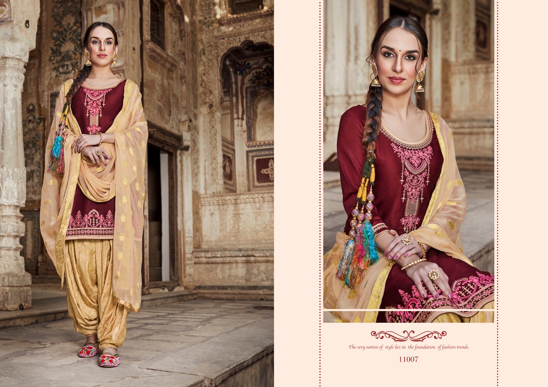 Kalaroop Rivaaz By Patiyala Vol 5 Jam Silk Ready Made Punjabi Salwar Kameez