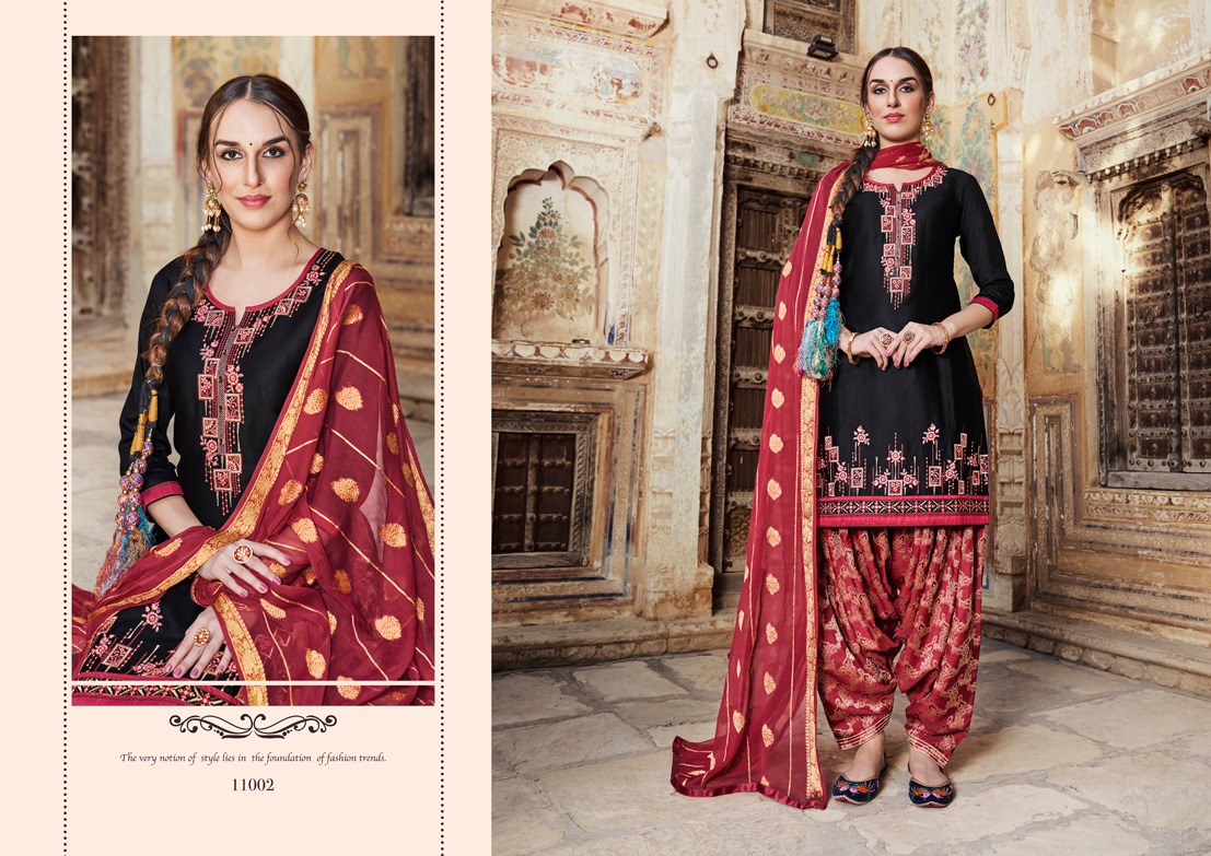 Kalaroop Rivaaz By Patiyala Vol 5 Jam Silk Ready Made Punjabi Salwar Kameez
