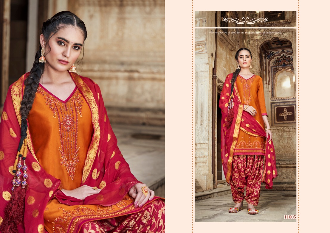 Kalaroop Rivaaz By Patiyala Vol 5 Jam Silk Ready Made Punjabi Salwar Kameez