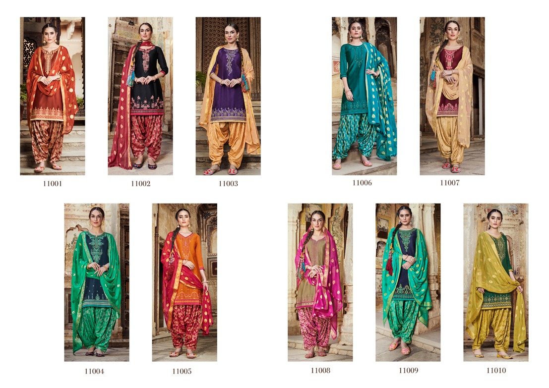 Kalaroop Rivaaz By Patiyala Vol 5 Jam Silk Ready Made Punjabi Salwar Kameez