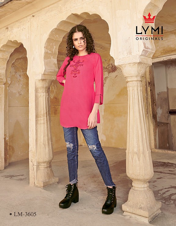 Lymi Launch Artwork Rayon Embroidery Work Short Tops Catalogs Seller At Lowest Rate