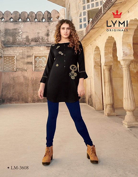Lymi Launch Artwork Rayon Embroidery Work Short Tops Catalogs Seller At Lowest Rate
