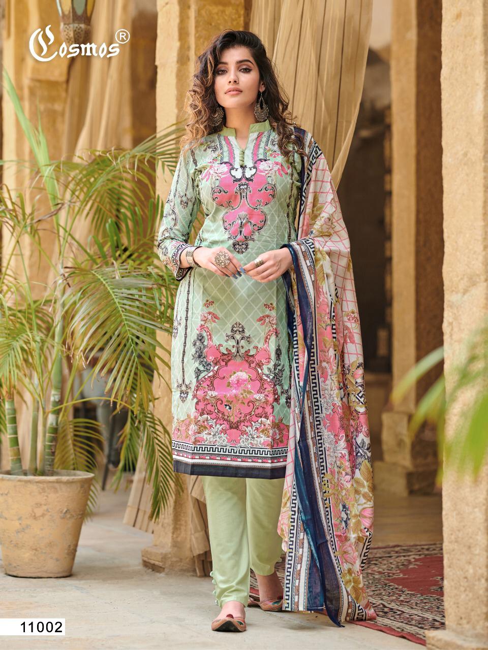 Cosmos Fashion Saadia Noor Vol 2 Printed Pure Lawn Cotton With Embroidery Work Dress Material