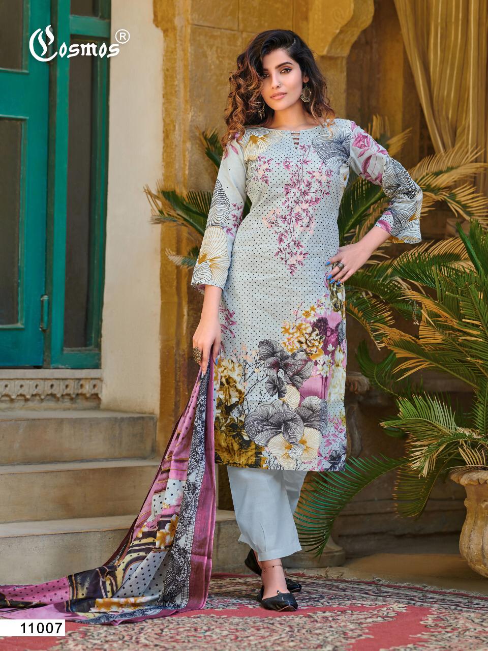Cosmos Fashion Saadia Noor Vol 2 Printed Pure Lawn Cotton With Embroidery Work Dress Material