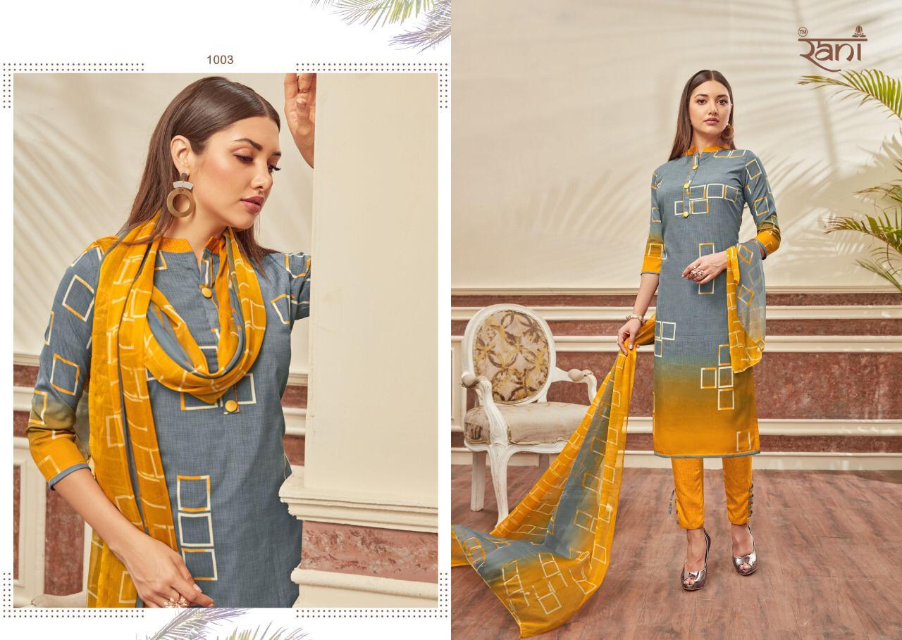 Rani Fashion Nainika Vol 1 Fancy Printed Cotton Dress Material Catalog Wholesale Supplier
