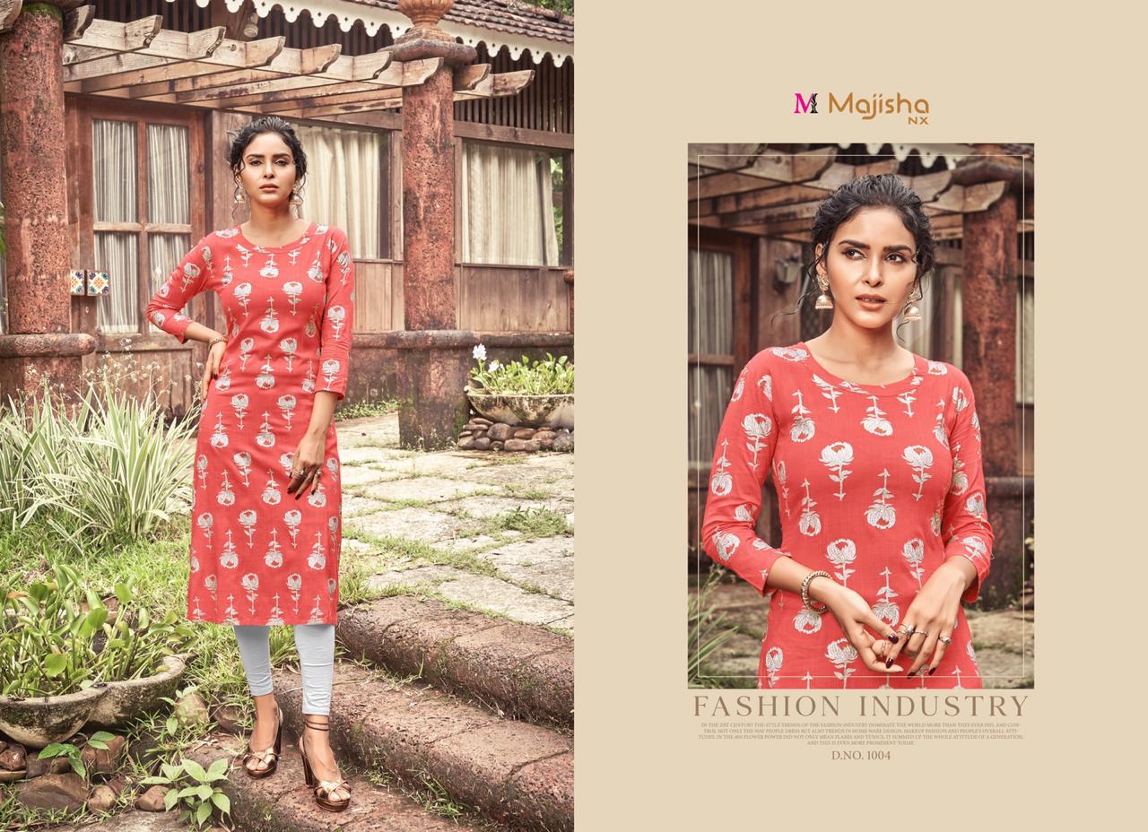 Majisha Nx Ashmita Series 1001-1010 Rayon Casual Wear Kurti Wholesaler
