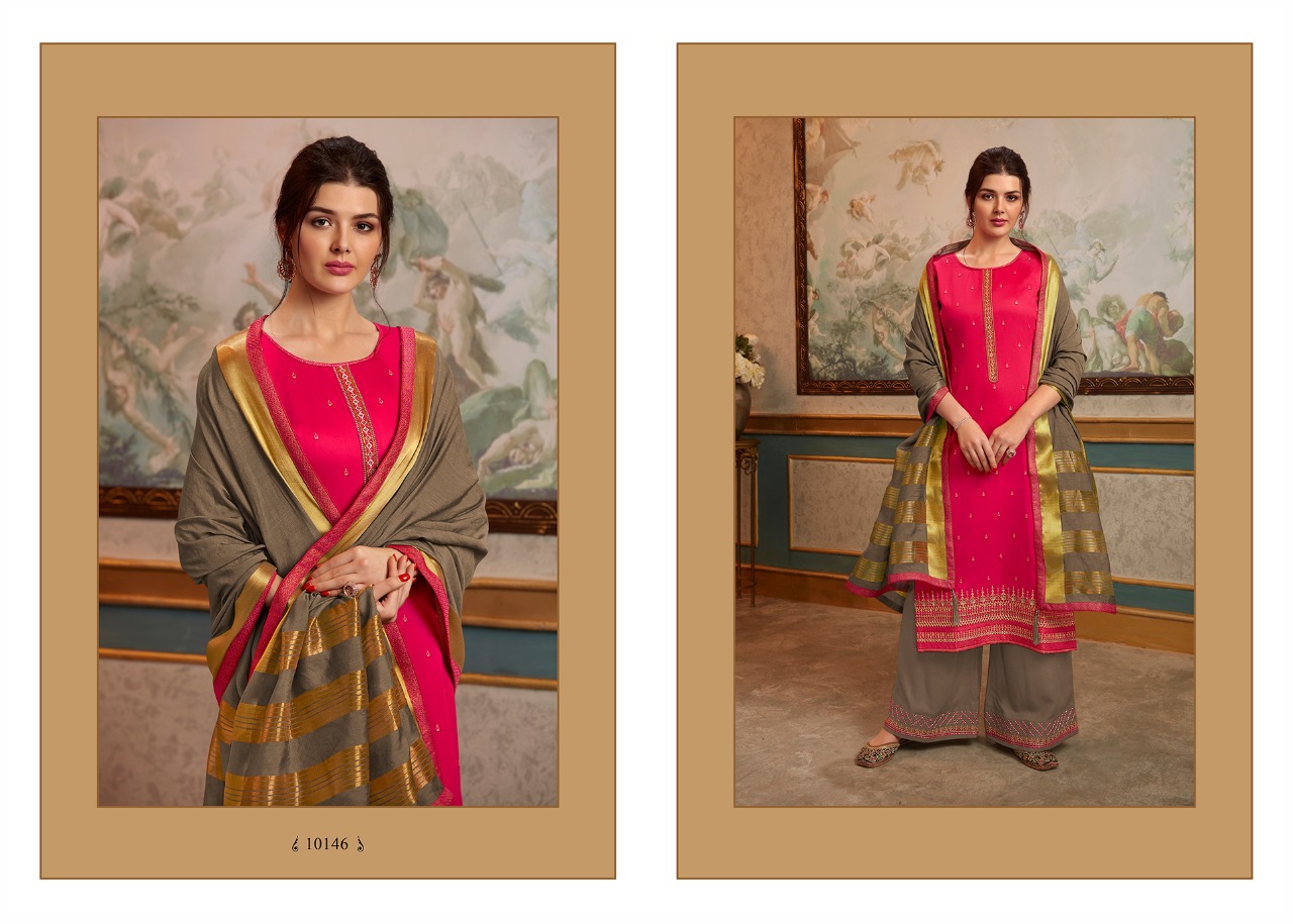 Kessi Ramaiya Sharnai Jam Silk With Daman Work Suit