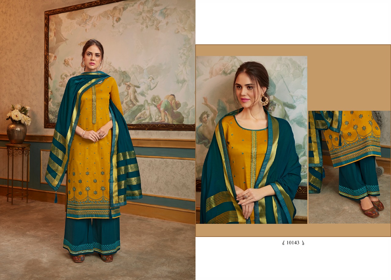 Kessi Ramaiya Sharnai Jam Silk With Daman Work Suit