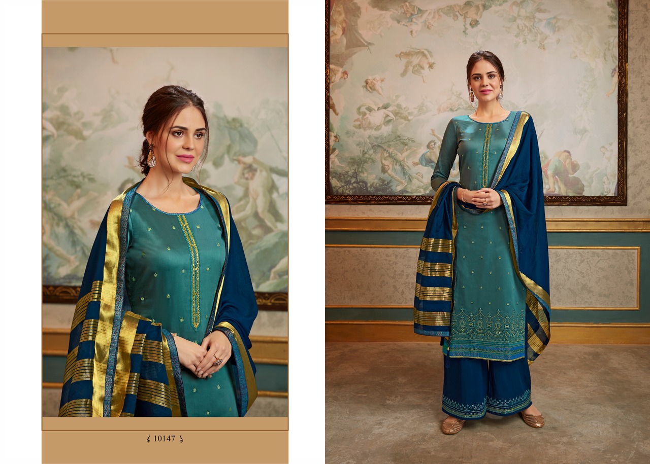 Kessi Ramaiya Sharnai Jam Silk With Daman Work Suit