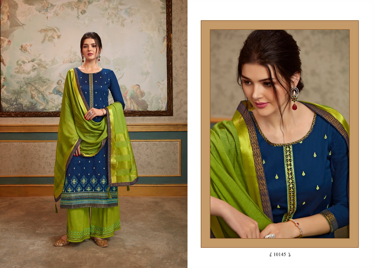 Kessi Ramaiya Sharnai Jam Silk With Daman Work Suit