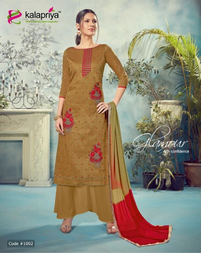 Kalapriya Ramzan Special Original Heavy Cotton Satin With Lucknowi Work Dress Material Collection