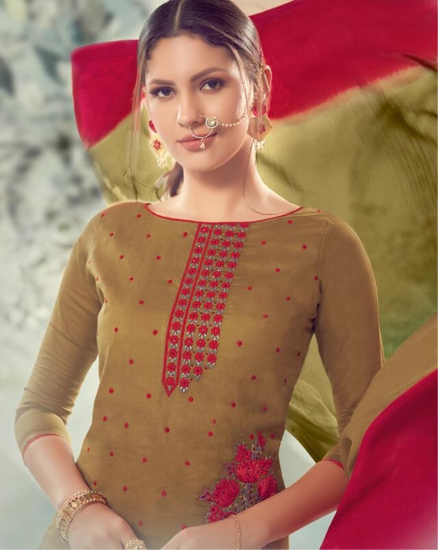 Kalapriya Ramzan Special Original Heavy Cotton Satin With Lucknowi Work Dress Material Collection