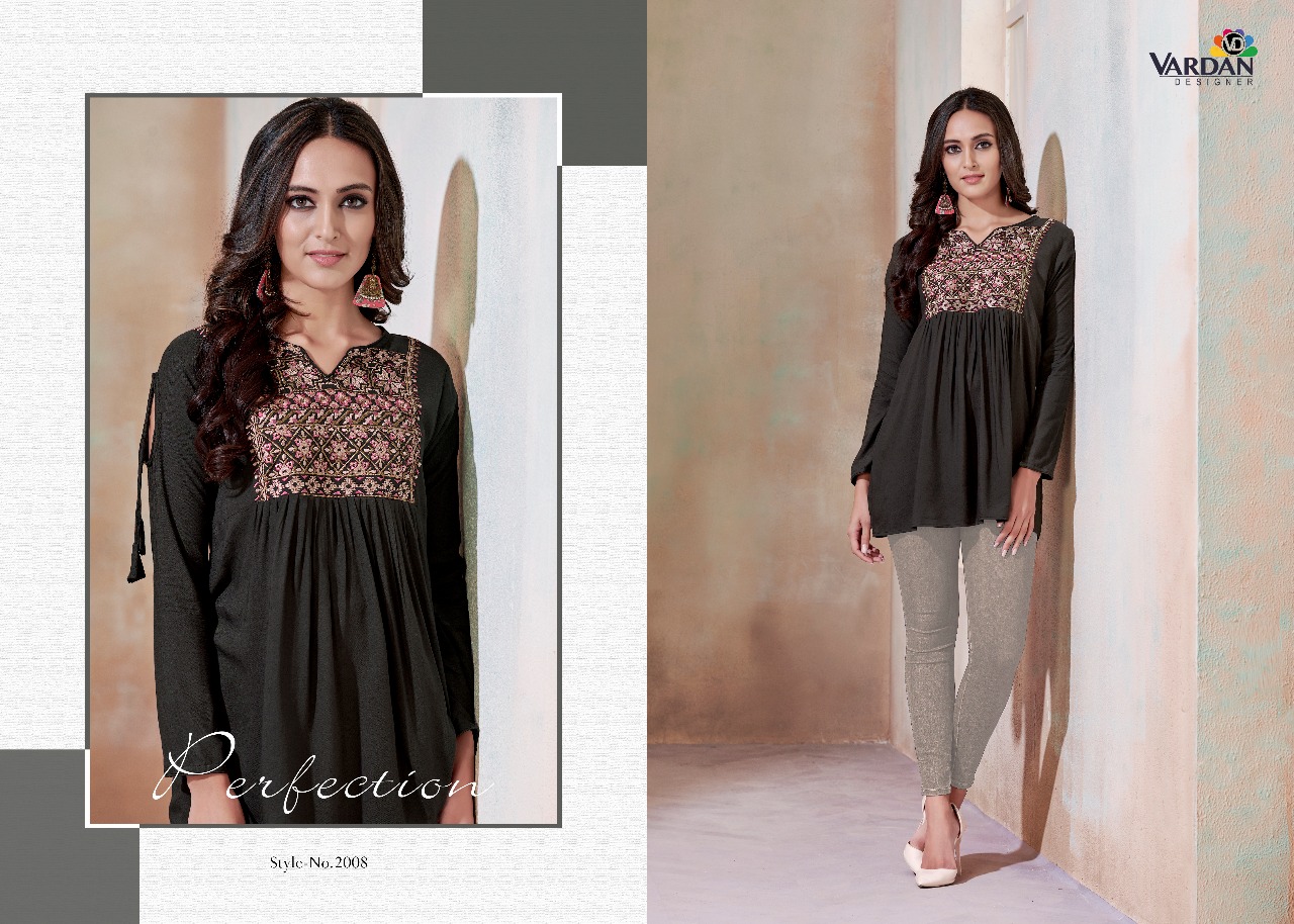 Vardan Designer Ira Vol 1 Reyon Short Top Collection Supplier Surat