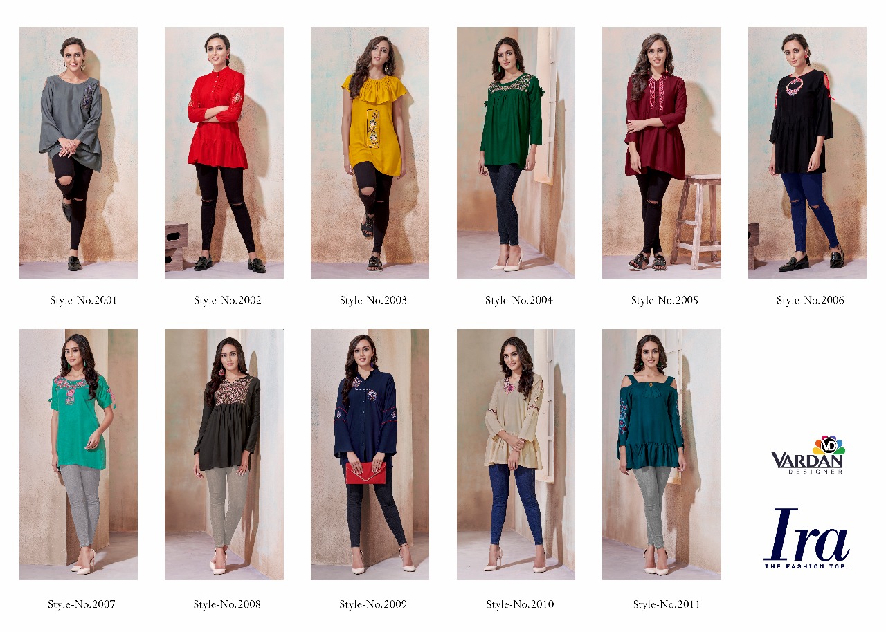 Vardan Designer Ira Vol 1 Reyon Short Top Collection Supplier Surat