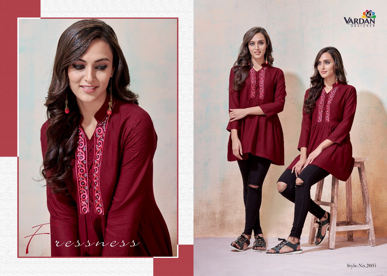 Vardan Designer Ira Vol 1 Reyon Short Top Collection Supplier Surat