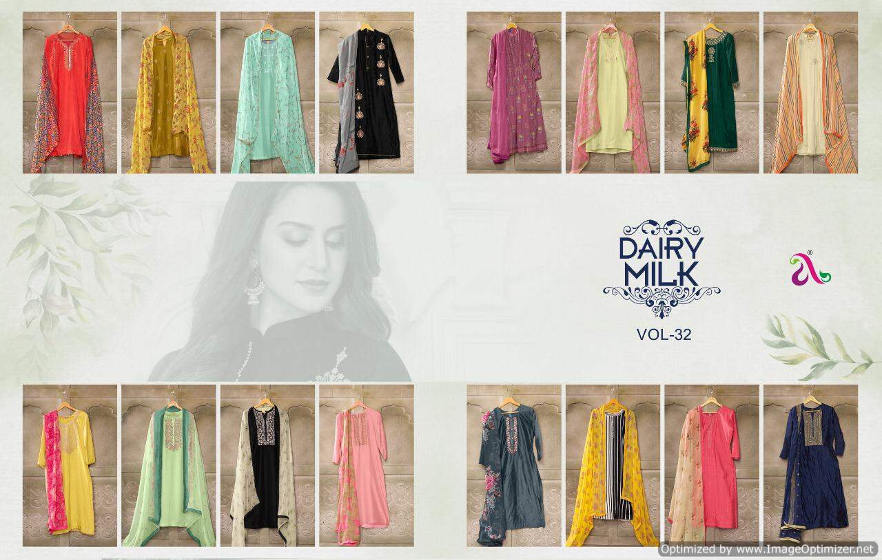 Angroop Dairy Milk 32 Chanderi Cotton Designer Dress Material