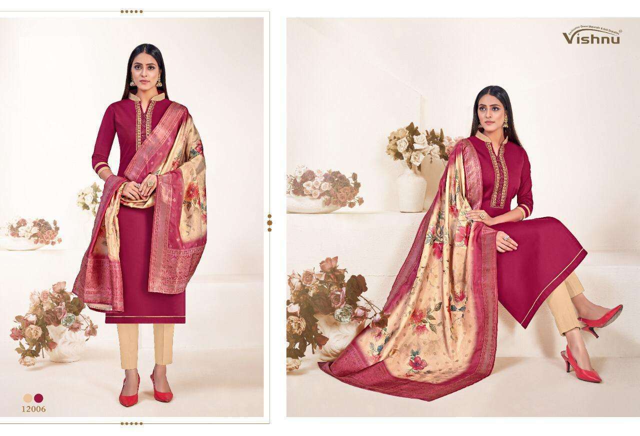 Mahreen By Vishnu Impex 12001 To 12012 Series Beautiful Stylish Fancy Colorful Casual Wear & Ethnic Wear Jam Silk Printed Dresses At Wholesale Price