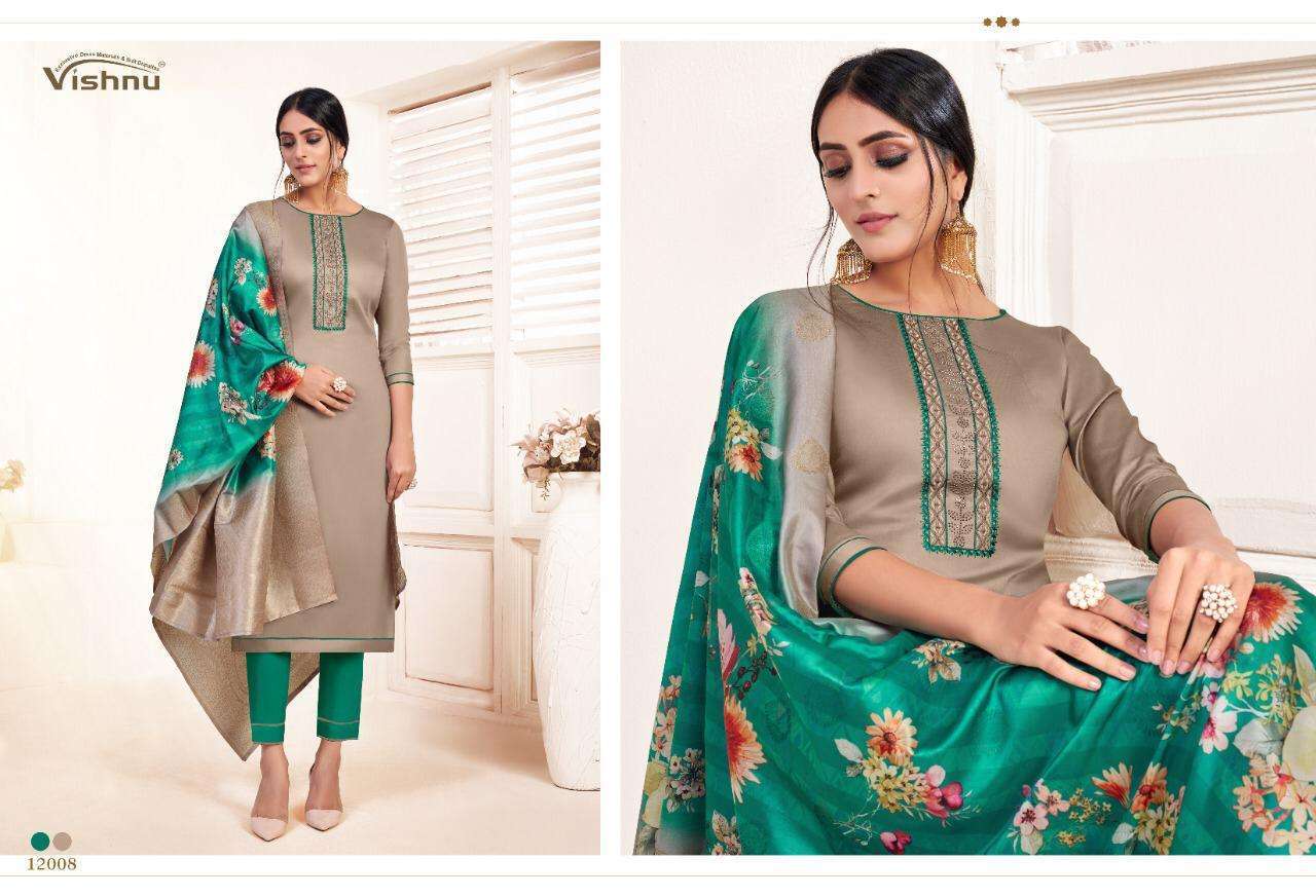 Mahreen By Vishnu Impex 12001 To 12012 Series Beautiful Stylish Fancy Colorful Casual Wear & Ethnic Wear Jam Silk Printed Dresses At Wholesale Price