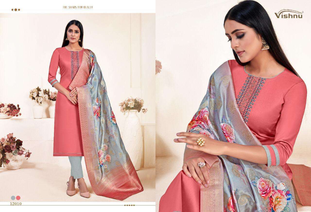 Mahreen By Vishnu Impex 12001 To 12012 Series Beautiful Stylish Fancy Colorful Casual Wear & Ethnic Wear Jam Silk Printed Dresses At Wholesale Price