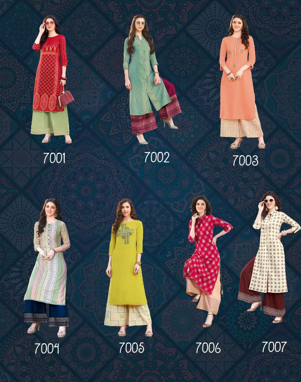Kajal Style Diya Trends Biba’s Vol 7 Rayon And Cotton Readymade Kurtis With Palazzo At Wholesale
