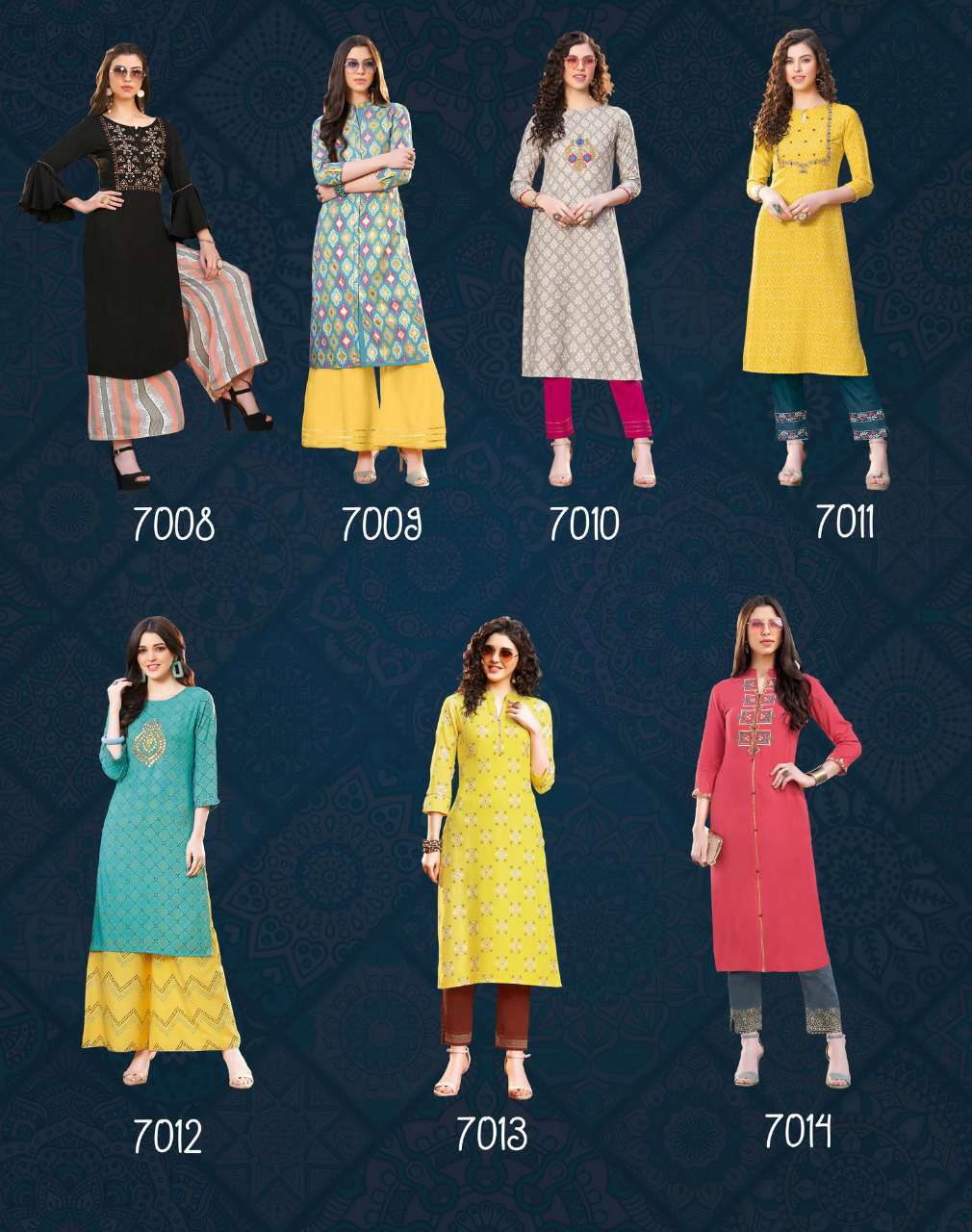 Kajal Style Diya Trends Biba’s Vol 7 Rayon And Cotton Readymade Kurtis With Palazzo At Wholesale
