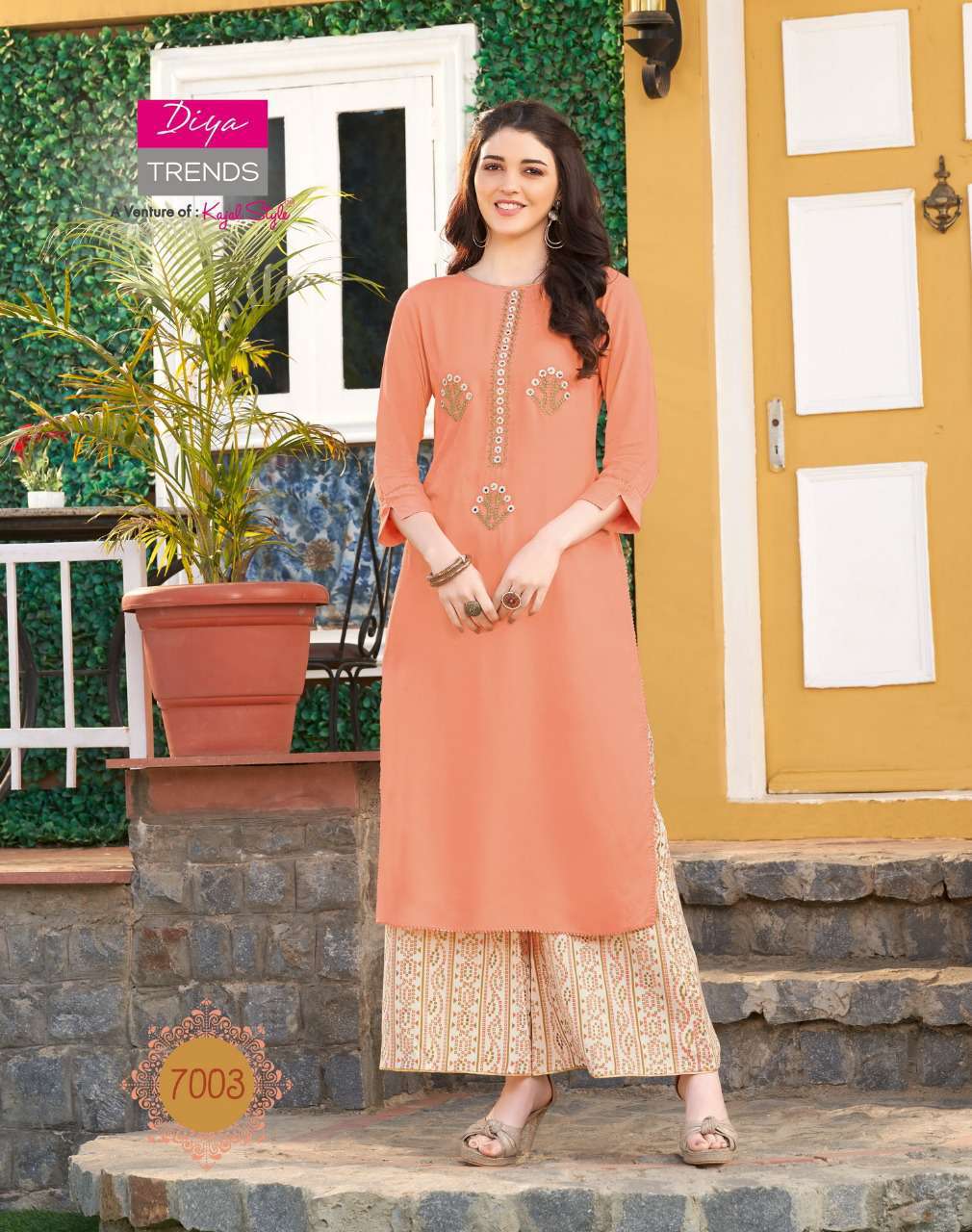 Kajal Style Diya Trends Biba’s Vol 7 Rayon And Cotton Readymade Kurtis With Palazzo At Wholesale