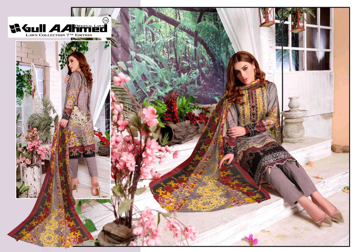 Gull Ahmed Vol 7 Pure Lawn Simple Wear Pakistani Suit Concept