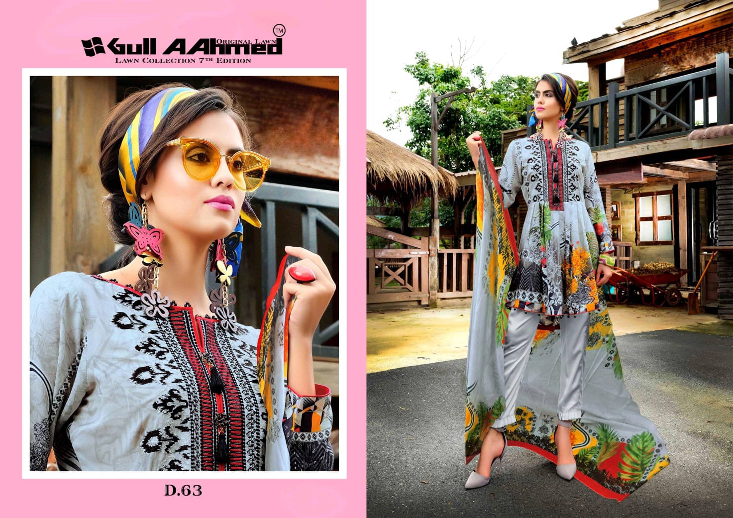 Gull Ahmed Vol 7 Pure Lawn Simple Wear Pakistani Suit Concept